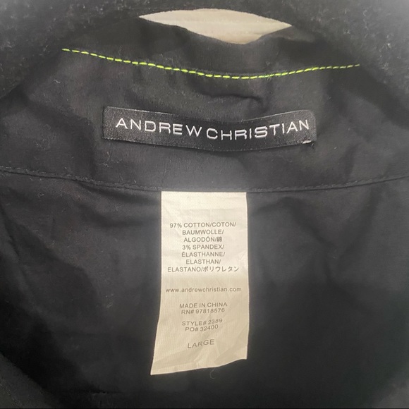 Andrew Christian Black Button Down Tank Top - Picture 3 of 3